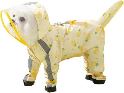 Small Dog Raincoat and Shoes Set - Waterproof Full Coverage Dog Rain Jacket for Rainy Days 7