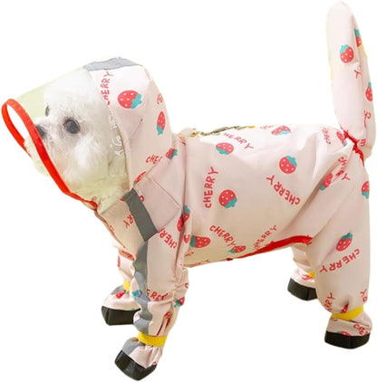 Small Dog Raincoat and Shoes Set - Waterproof Full Coverage Dog Rain Jacket for Rainy Days 8