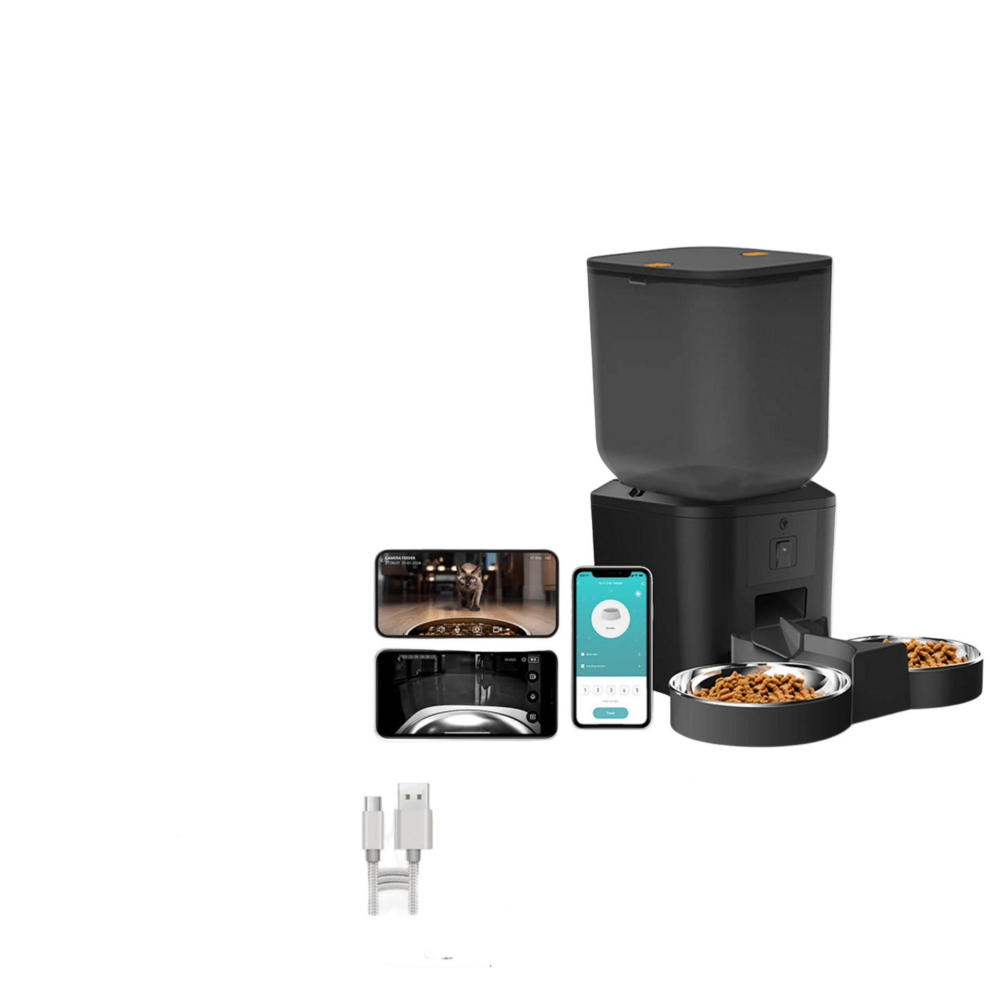 Smart Automatic Pet Feeder with 1080p HD Camera and WiFi Connectivity – 8L Capacity 11