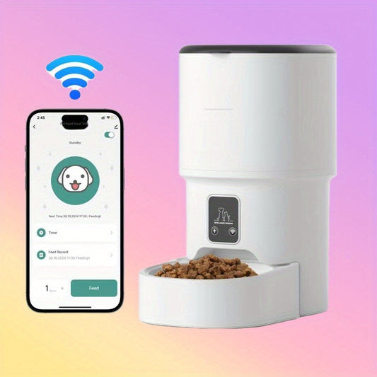 Smart Automatic Pet Feeder with WiFi Control, 4L Capacity for Cats and Dogs, Best Automatic Cat Feeder 0