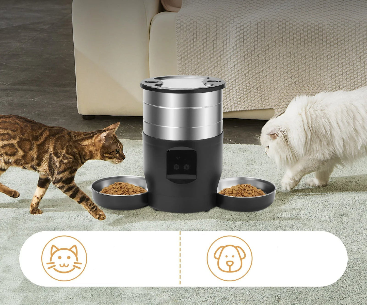 Smart Automatic Pet Feeder with WiFi Control – Scheduled Feeding for Cats and Small Dogs, 0.5L Capacity 3