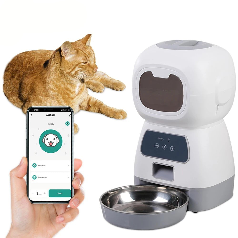 Smart Automatic Pet Feeder with WiFi Control and Voice Recording – 3.5L Capacity 0