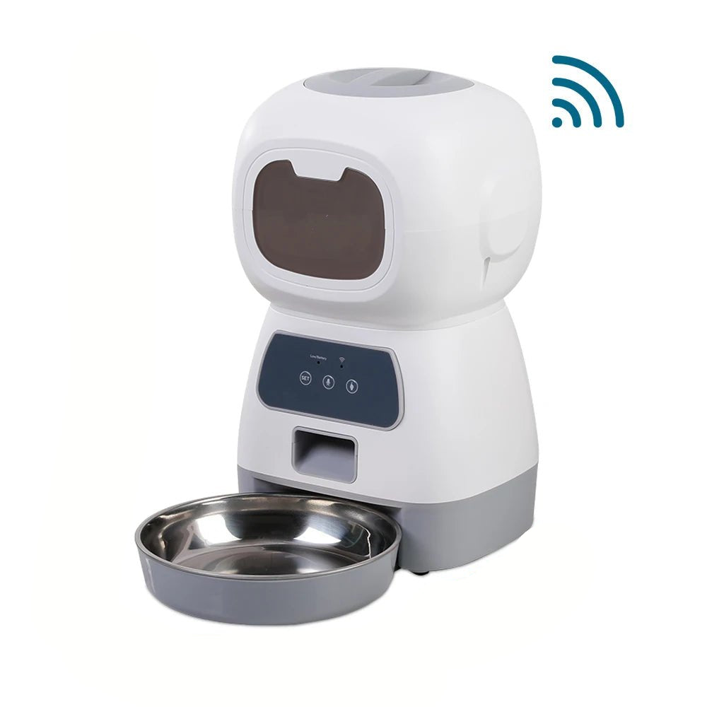 Smart Automatic Pet Feeder with WiFi Control and Voice Recording – 3.5L Capacity 1