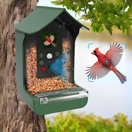 Smart Bird Feeder with 1080P HD Camera and PIR Motion Detection – Dual Troughs for Hummingbirds and Wild Birds 0