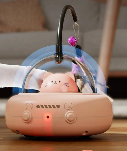 Smart Interactive Cat Toy with Laser and Feather Bells – Engaging 360-Degree Movement 2