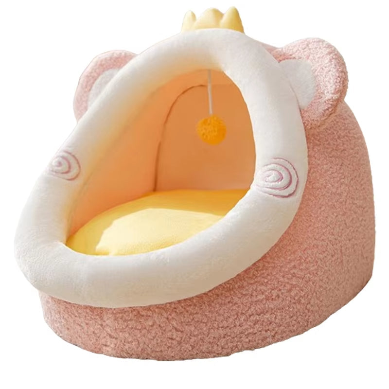 Soft Cozy Cat Bed – Warm Semi-Closed Nest for Cats and Small Dogs, Non-Slip Base, Easy Clean, Available in Multiple Sizes 0