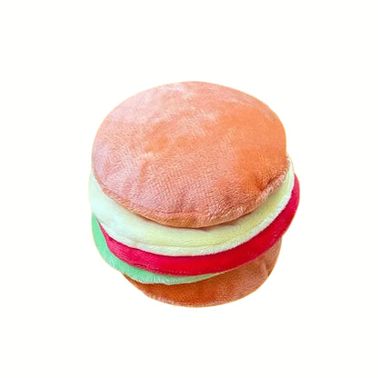 Soft Plush Dog Toy with Squeaker – Adorable Hamburger or Fries Design for Small to Medium Dogs 17