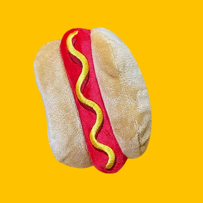 Soft Plush Fast Food Dog Toy – Hamburger or Fries with Squeaker 12