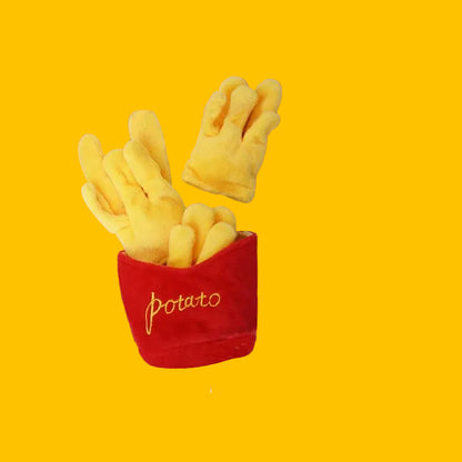 Soft Plush Fast Food Dog Toy – Hamburger or Fries with Squeaker 16