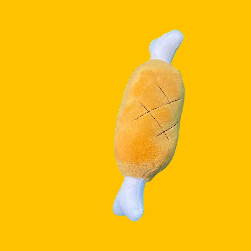 Soft Plush Fast Food Dog Toy – Hamburger or Fries with Squeaker 18