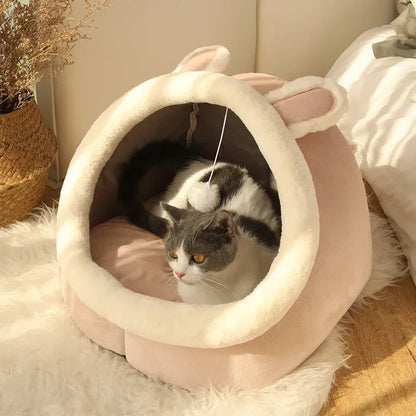Soft Plush Pet Bed for Cats and Small Dogs – Washable Cozy Lounger for Ultimate Comfort 3
