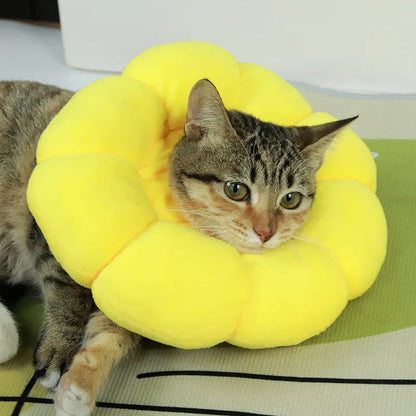Soft Plush Sunflower Protective Collar for Dogs and Cats – Adjustable Recovery Collar with Breathable Cotton and Elastic Fit 7