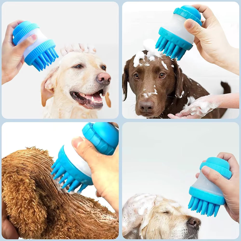 Soft Silicone Pet Bath Brush – 2-in-1 Grooming Tool for Dogs and Cats 1