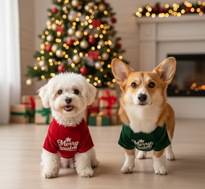 Soft Stretchy Dog Christmas Pajamas - Cozy Red and Green Holiday Outfit for Winter and Fall 4