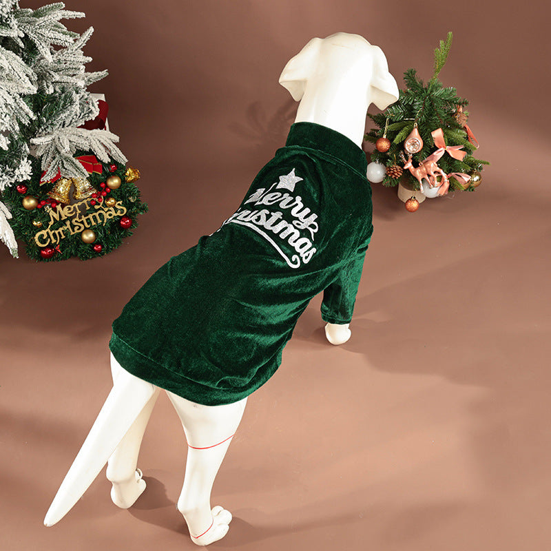 Soft Stretchy Dog Christmas Pajamas - Cozy Red and Green Holiday Outfit for Winter and Fall 5