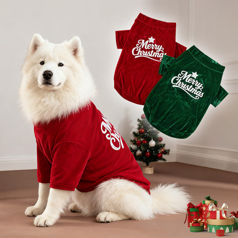 Soft Stretchy Dog Christmas Pajamas - Cozy Red and Green Holiday Outfit for Winter and Fall 8