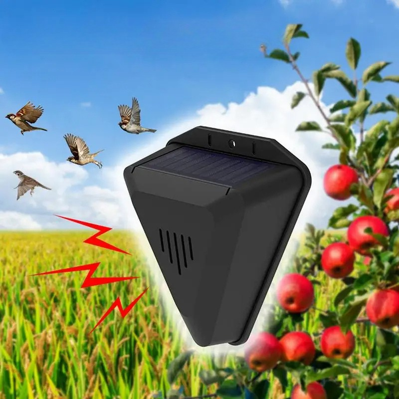 Solar-Powered Bird Deterrent with 13 Predator Sounds – Eco-Friendly Outdoor Bird Scarer for Gardens and Crops 0