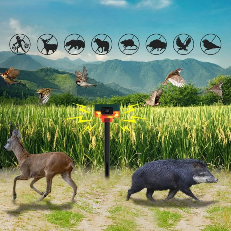 Solar Powered Bird Repeller with Motion Sensor and Flashing Light – 360 Degree Coverage 0