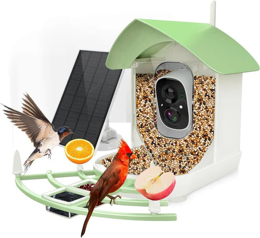 Solar Powered Smart Bird Feeder with WiFi, Night Vision, and Two-Way Audio – Eco-Friendly Birdwatching Camera 0