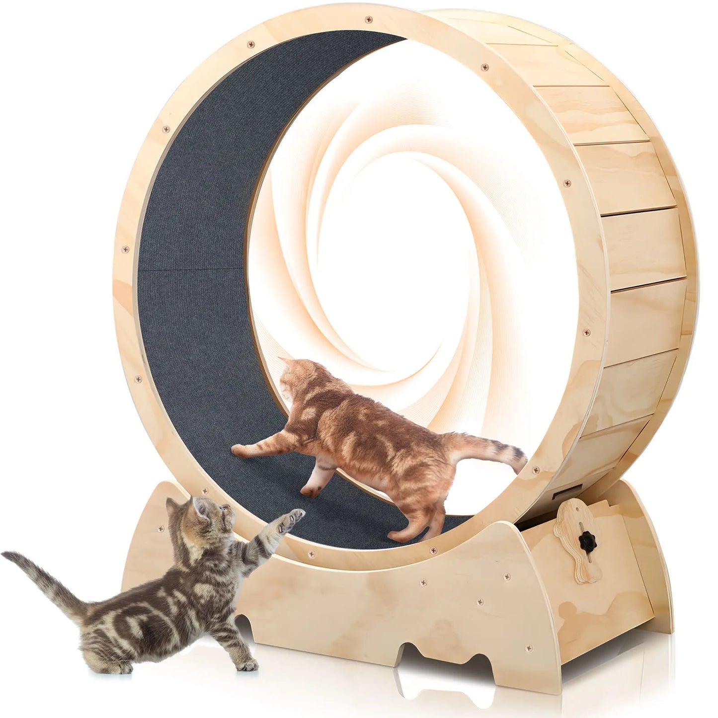Solid Wood Cat Exercise Wheel for Indoor Fitness – Quiet and Durable Design 1