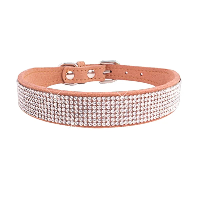 Sparkling Rhinestone Dog Collar for Small to Medium Pets – Elegant, Adjustable, Soft, and Lightweight 0