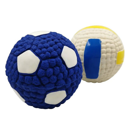 Squeaky Dog Toy Ball for Active Play and Dental Care – Soft Latex, Various Sports Designs, Ideal for All Dogs 3