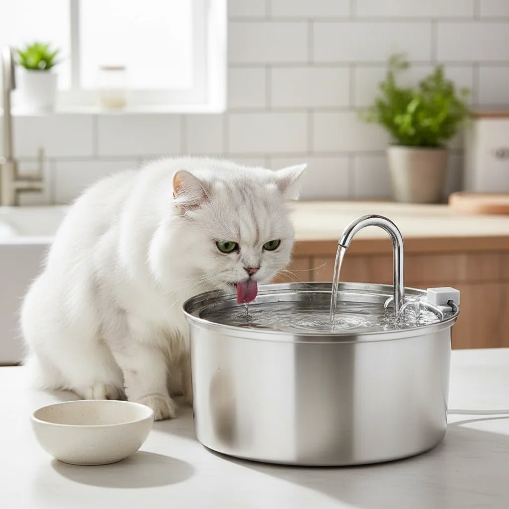 Stainless Steel Automatic Pet Water Fountain with Double Filtration System – 3L Capacity 2