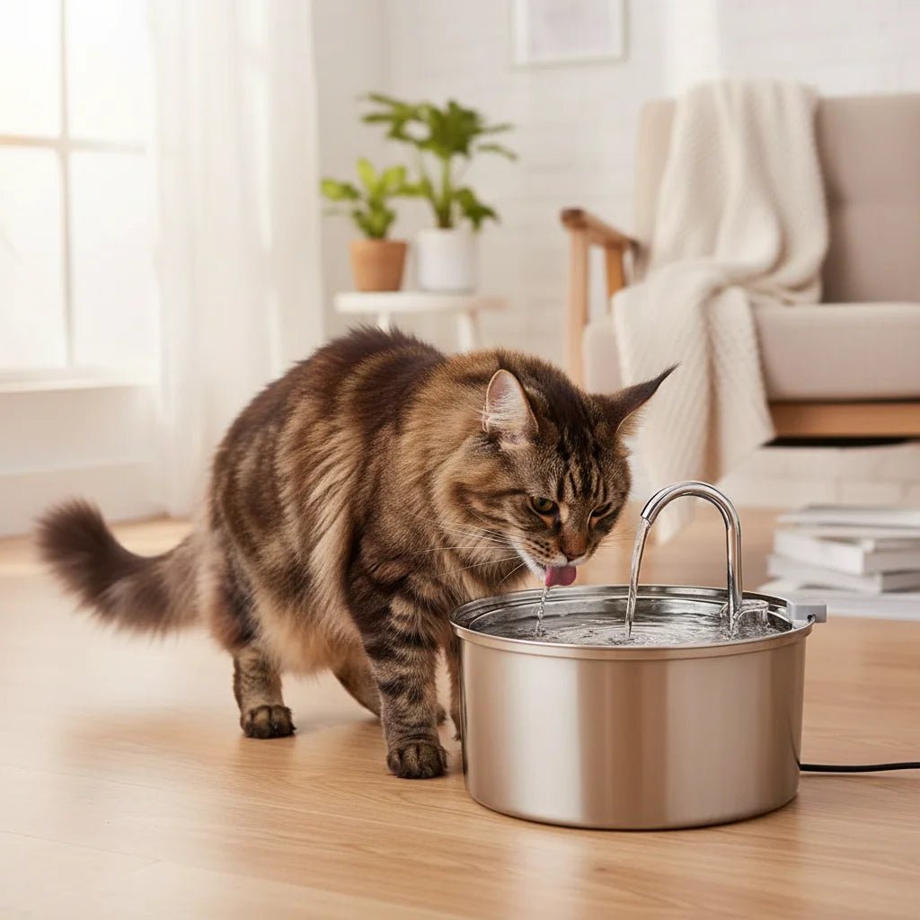 Stainless Steel Automatic Pet Water Fountain with Double Filtration System – 3L Capacity 3