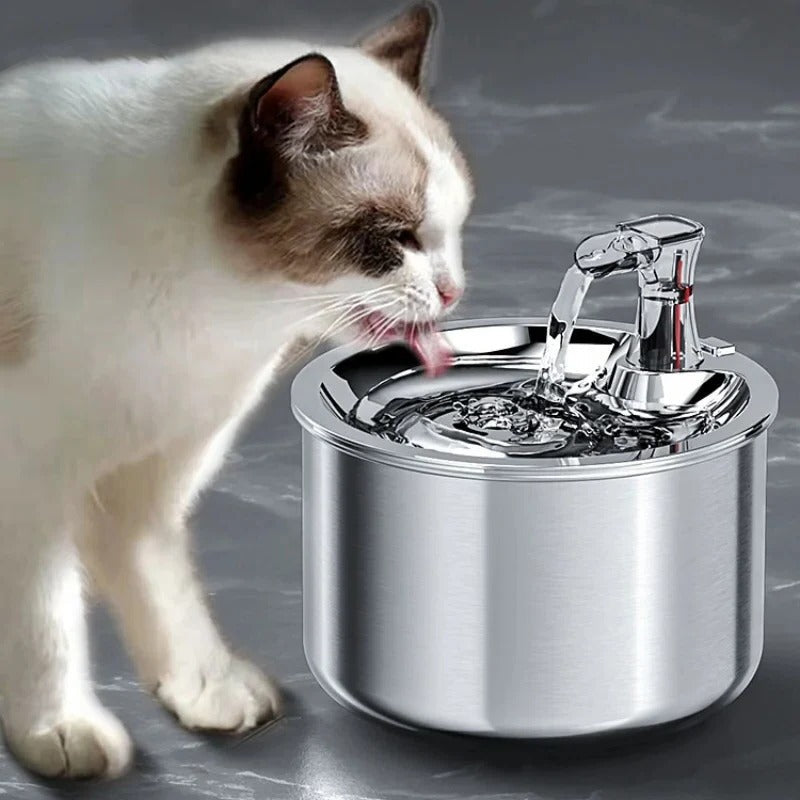 Stainless Steel Cat Water Fountain with 4-Layer Filtration and Motion Sensor – Best Cat Drinking Fountain for Hydration 0