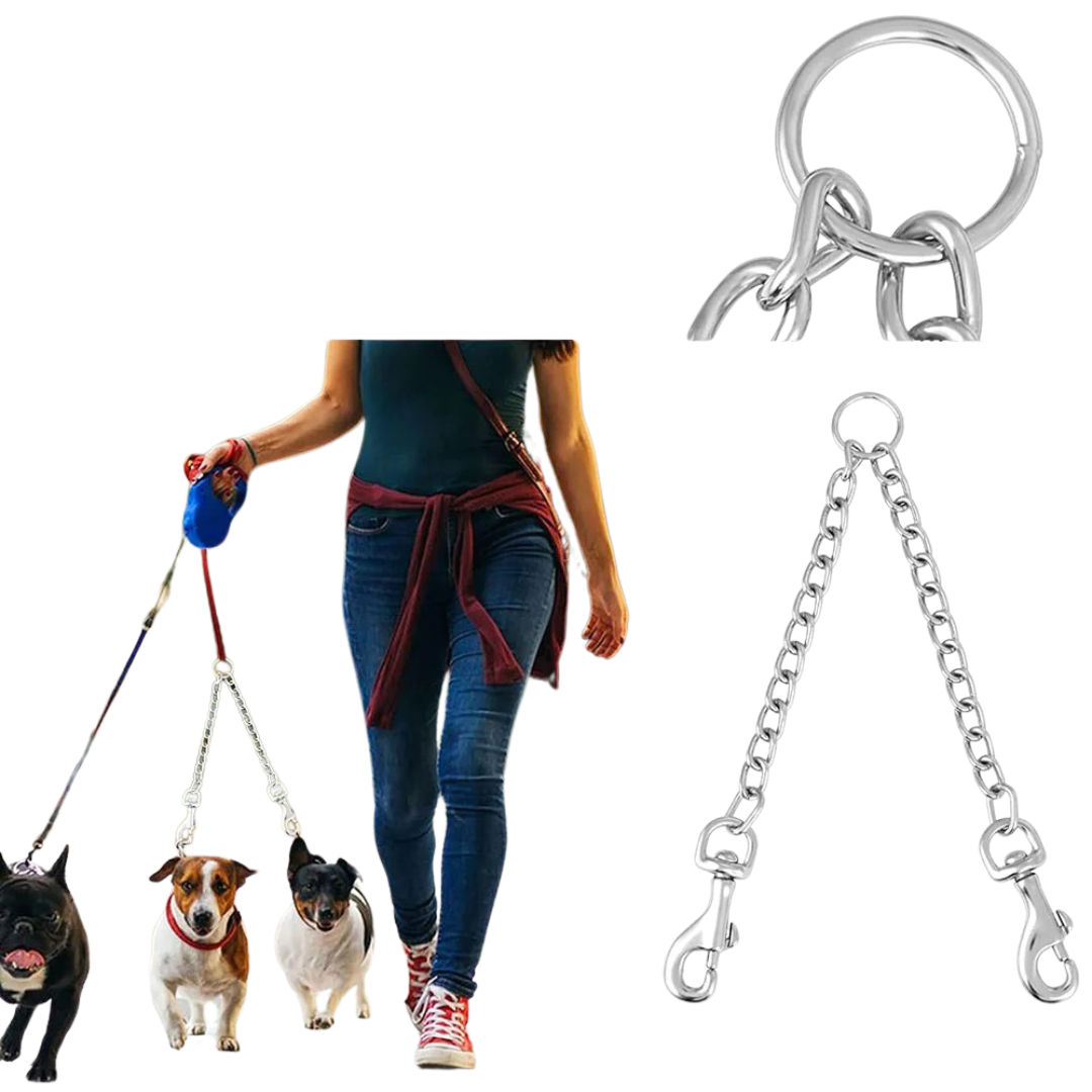 Stainless Steel Double Barrel Dog Leash for Medium and Large Dogs – 150cm Tangle Resistant Training Leash 4