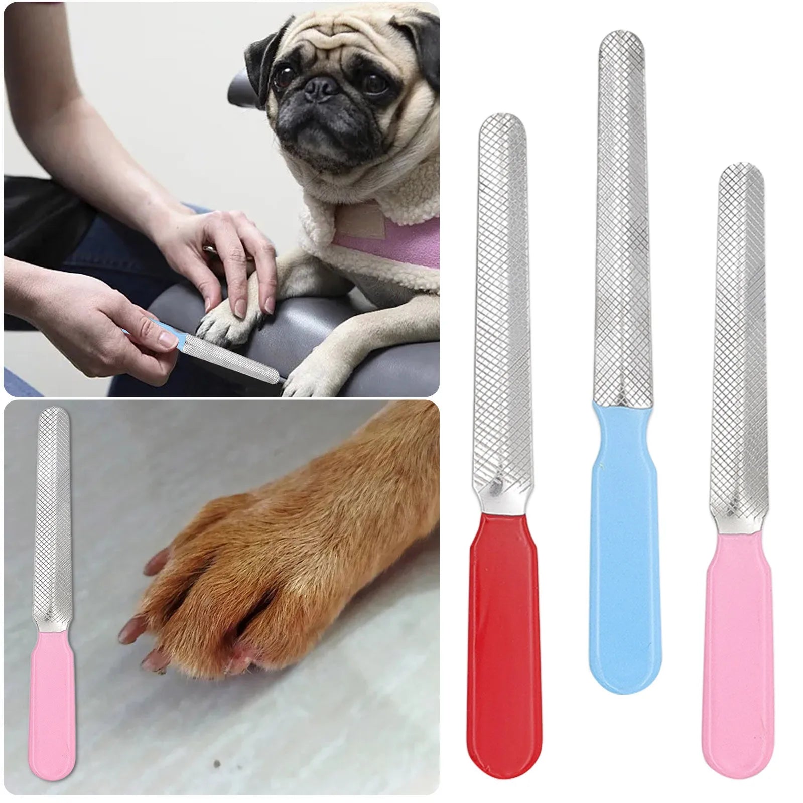 Stainless Steel Nail File for Pets – Ergonomic Design with Three-Color Filing System for Dogs and Cats 2