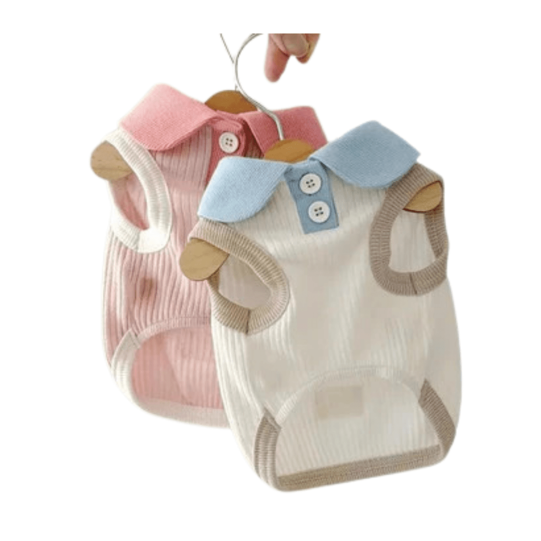 Stylish Cotton Polo Shirt Vest for Pets – Comfortable and Trendy Dog and Cat Apparel 0