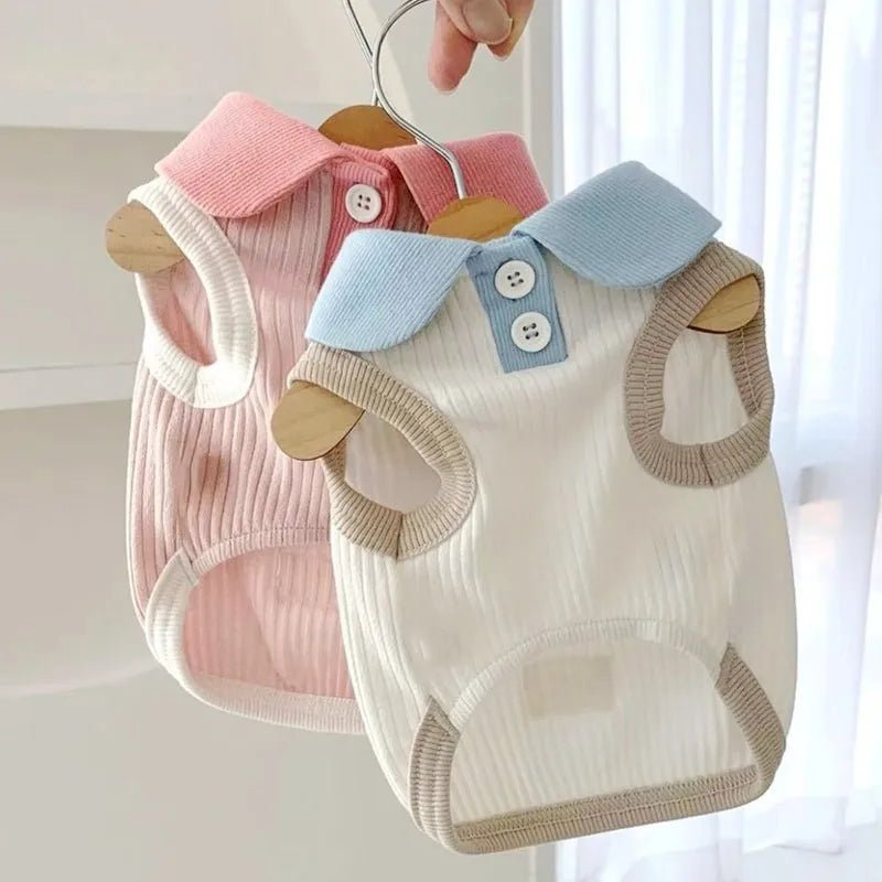 Stylish Cotton Polo Shirt Vest for Pets – Comfortable and Trendy Dog and Cat Apparel 1