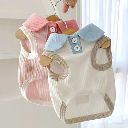 Stylish Cotton Polo Shirt Vest for Pets – Comfortable and Trendy Dog and Cat Apparel 1