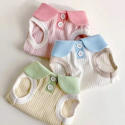 Stylish Cotton Polo Shirt Vest for Pets – Comfortable and Trendy Dog and Cat Apparel 2