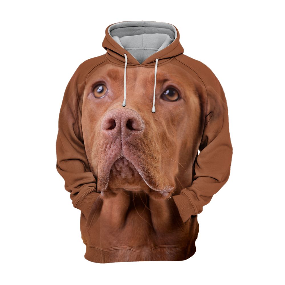 Stylish Dog Hoodie for Large Dogs – Breathable Polyester Cotton Blend with Vizsla Motif, Sizes S-4XL 0