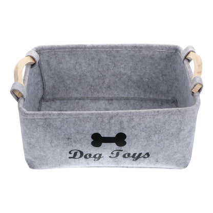 Stylish Felt Storage Basket for Toys and Accessories - Lightweight, Durable Organizer with Wooden Handles, 38x25x18 cm 3