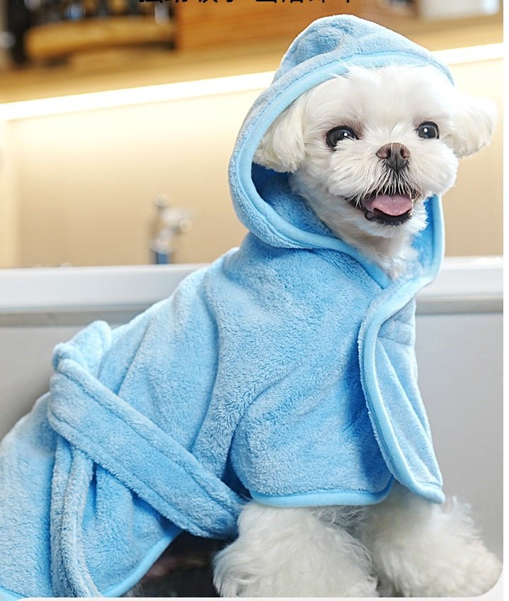 Super Absorbent Dog Bathrobe with Hood – Cozy Microfiber Towel Robe for Quick Drying and Comfort, Sizes S, M, L 3