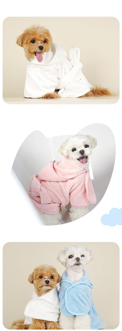 Super Absorbent Dog Bathrobe with Hood – Cozy Microfiber Towel Robe for Quick Drying and Comfort, Sizes S, M, L 6