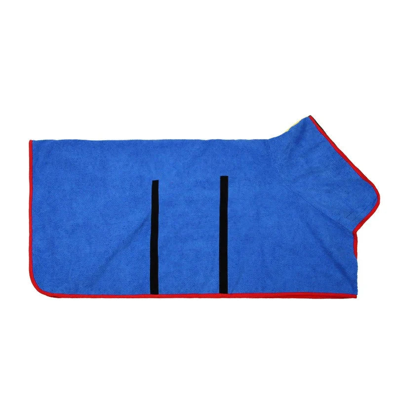 Super absorbent dog towel and bathrobe made from quick-dry polyester blend, featuring a multi-functional design suitable for all dog breeds, ideal for drying 0