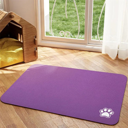 Super Absorbent Non-Slip Dog and Cat Food Mat – Easy to Clean Feeding Mat for Pets, Stylish Design, Durable PU Material 11
