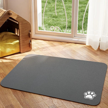 Super Absorbent Non-Slip Dog and Cat Food Mat – Easy to Clean Feeding Mat for Pets, Stylish Design, Durable PU Material 13