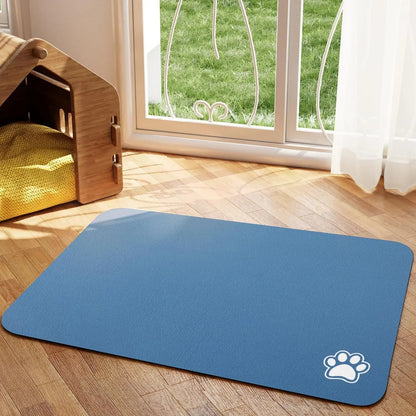 Super Absorbent Non-Slip Dog and Cat Food Mat – Easy to Clean Feeding Mat for Pets, Stylish Design, Durable PU Material 8