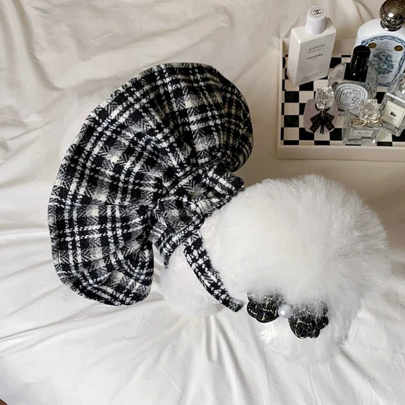 Sweet Houndstooth Dog Dress for Small Dogs – Stylish Autumn/Winter Outfit for French Bulldogs and Other Small Breeds 7