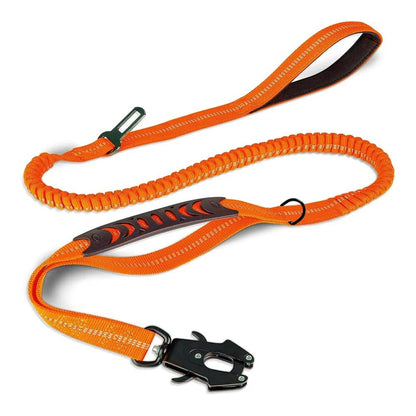 Tactical Bungee Dog Leash with Reflective Design and Car Seat Belt Attachment for Large Dogs – Durable Nylon, Shock Absorbing, 120cm Length 10