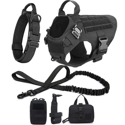 Tactical Dog Harness Set with Leash and Collar – Durable Nylon for Small and Large Dogs 0