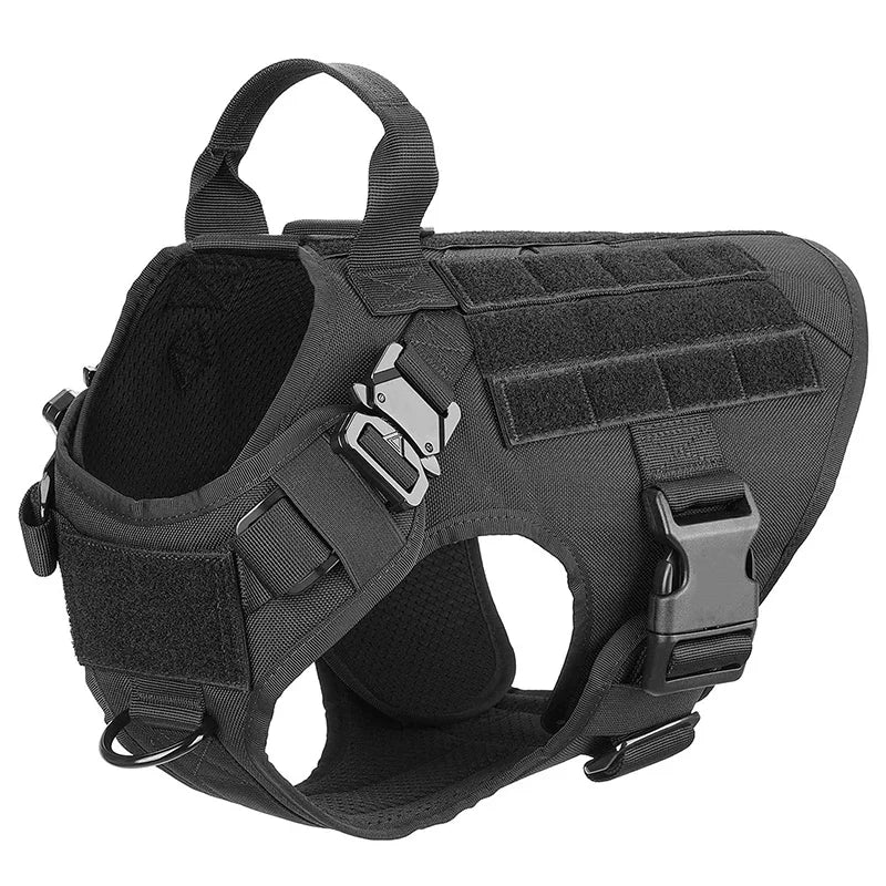 Tactical Dog Harness Set with Leash and Collar – Durable Nylon for Small and Large Dogs 12