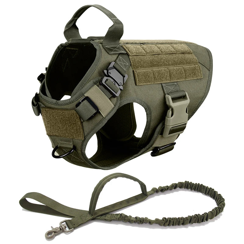 Tactical Dog Harness Set with Leash and Collar – Durable Nylon for Small and Large Dogs 13
