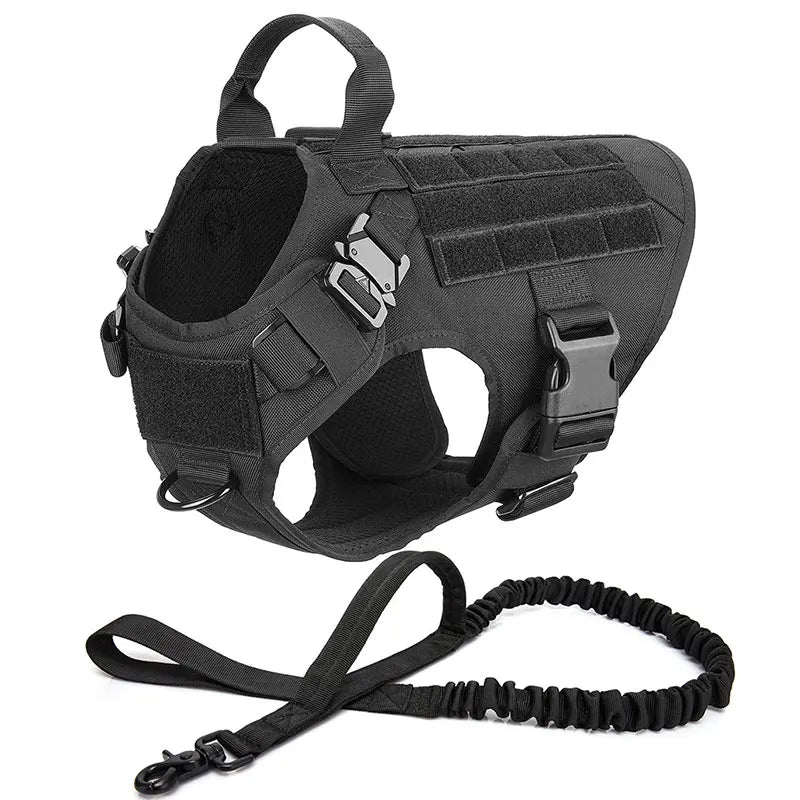 Tactical Dog Harness Set with Leash and Collar – Durable Nylon for Small and Large Dogs 16