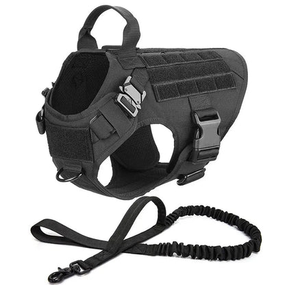 Tactical Dog Harness Set with Leash and Collar – Durable Nylon for Small and Large Dogs 16